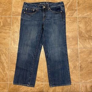 American Eagle Boyfit Denim Jean Capris Women’s Size 8 Regular Dark Wash